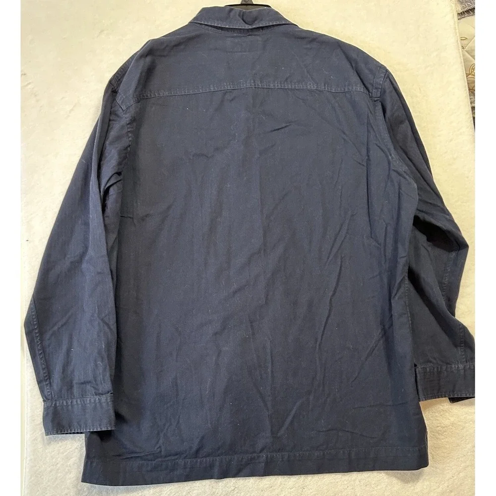 Polo Ralph Lauren Mens Size L Blue Long Sleeve Button Down Marine Supply Shirt